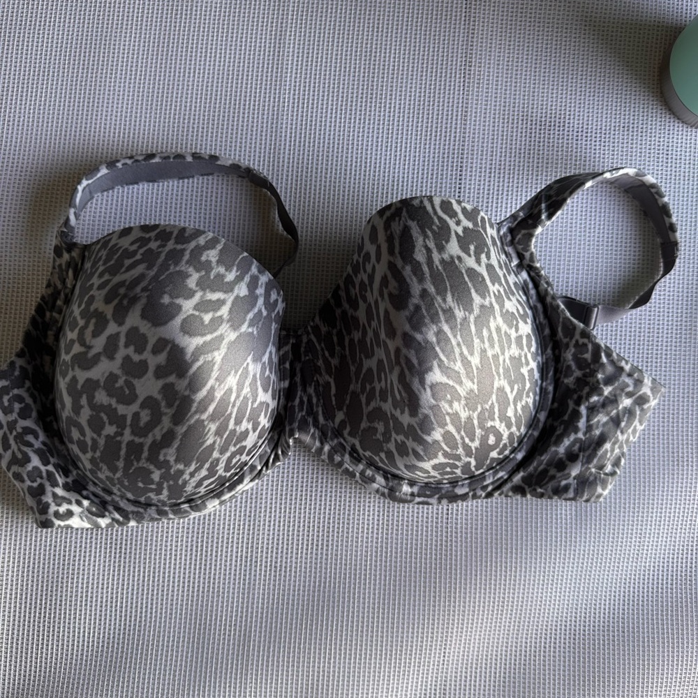 SOMA WOMENS 40D Gray Leopard Print Bra